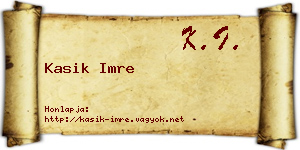 Kasik Imre névjegykártya