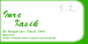 imre kasik business card